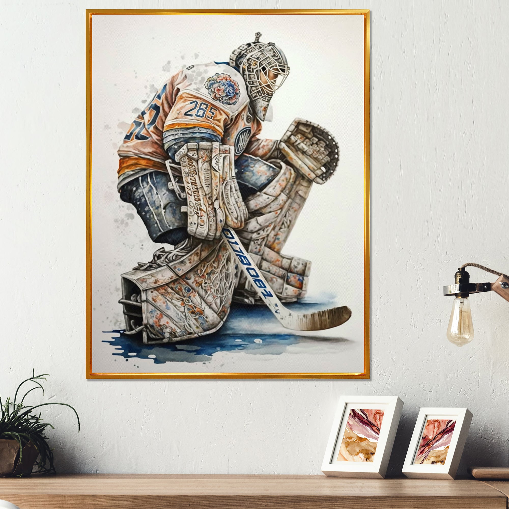 Goal Keeper During Hockey Game I - Sport Hockey Canvas Wall Art