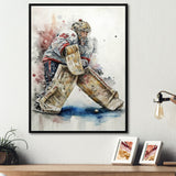 Hockey Goalie On Ice During Play I - Sport Hockey Canvas Wall Art