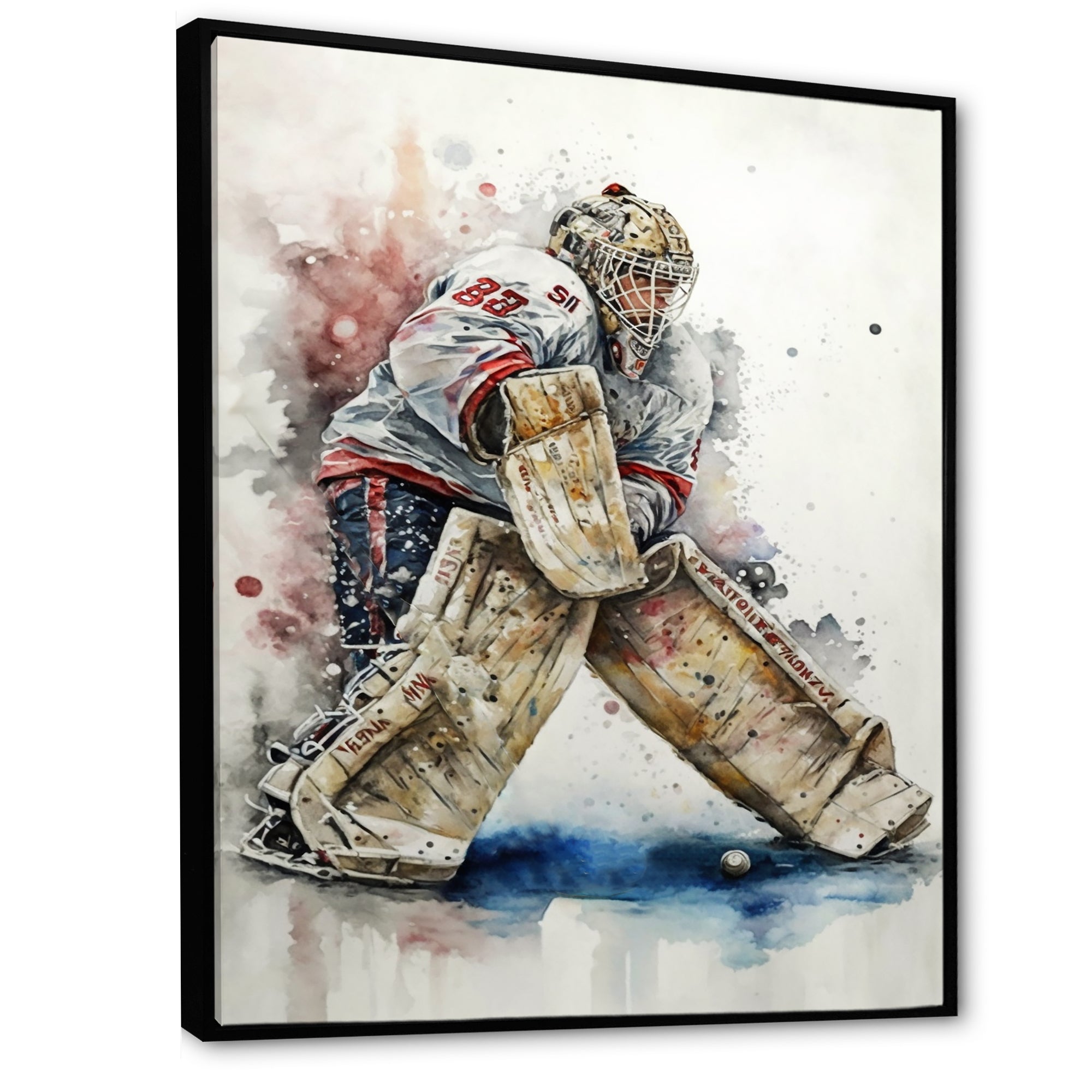 Hockey Goalie On Ice During Play I - Sport Hockey Canvas Wall Art