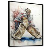 Hockey Goalie On Ice During Play I - Sport Hockey Canvas Wall Art