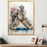 Hockey Goalie On Ice During Play I - Sport Hockey Canvas Wall Art