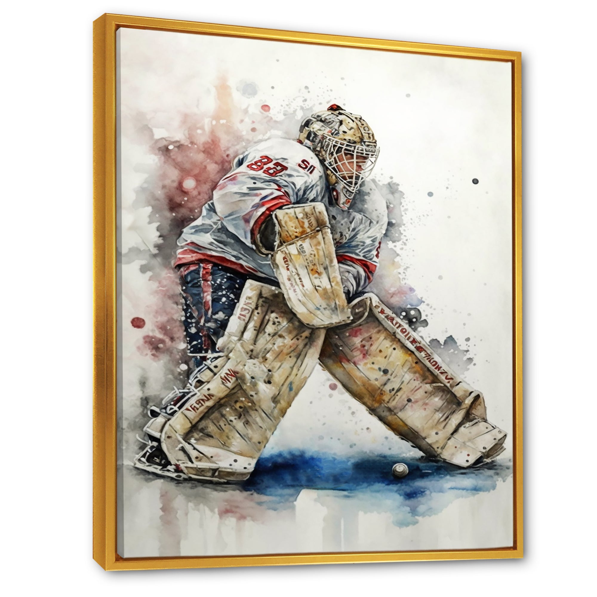 Hockey Goalie On Ice During Play I - Sport Hockey Canvas Wall Art