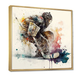 Hockey Goalie During The Hockey Game I - Sport Hockey Canvas Wall Art