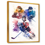 Three Hockey Players During Game I - Sport Hockey Canvas Wall Art