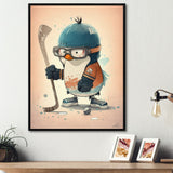 Anime Hockey Penguin - Sport Hockey Canvas Wall Art
