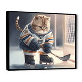 Anime Hocket Cat On Ice Rink I - Sport Hockey Canvas Wall Art