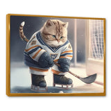 Anime Hocket Cat On Ice Rink I - Sport Hockey Canvas Wall Art