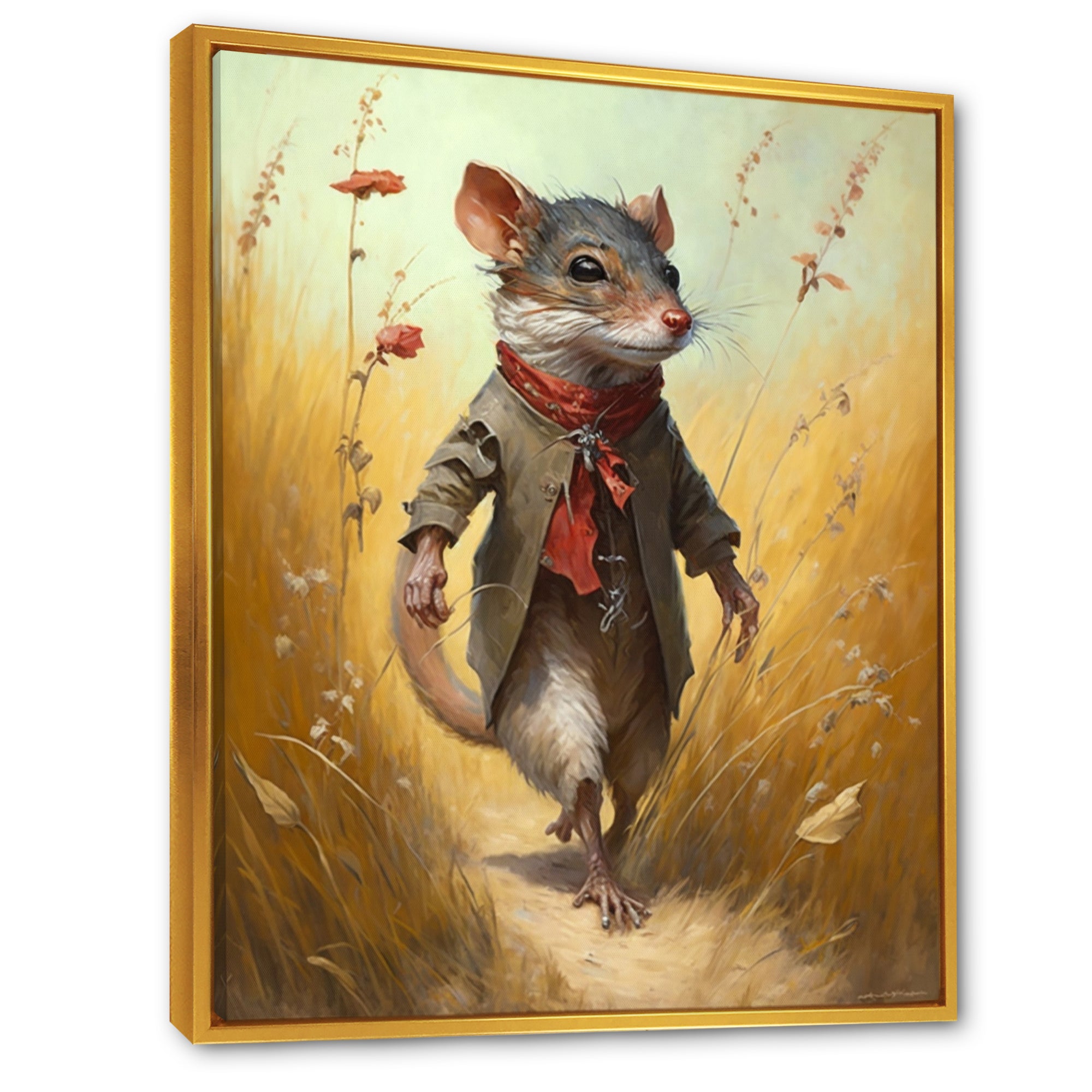 Mouse In Grass - Mouse Living Room Wall Art