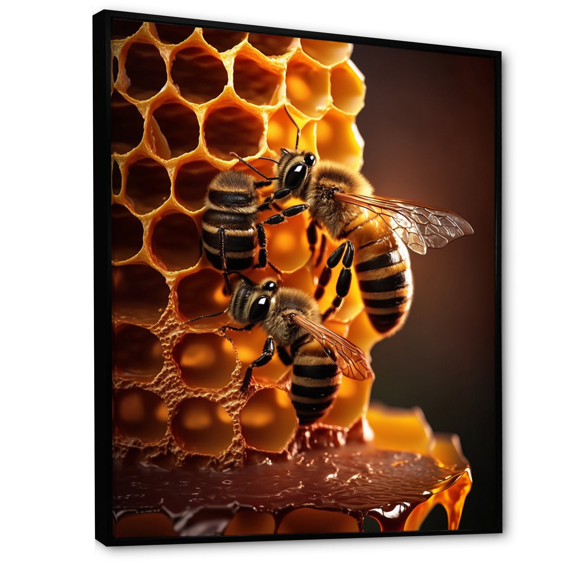 Honey Bees In Nest - Bee Canvas Wall Art