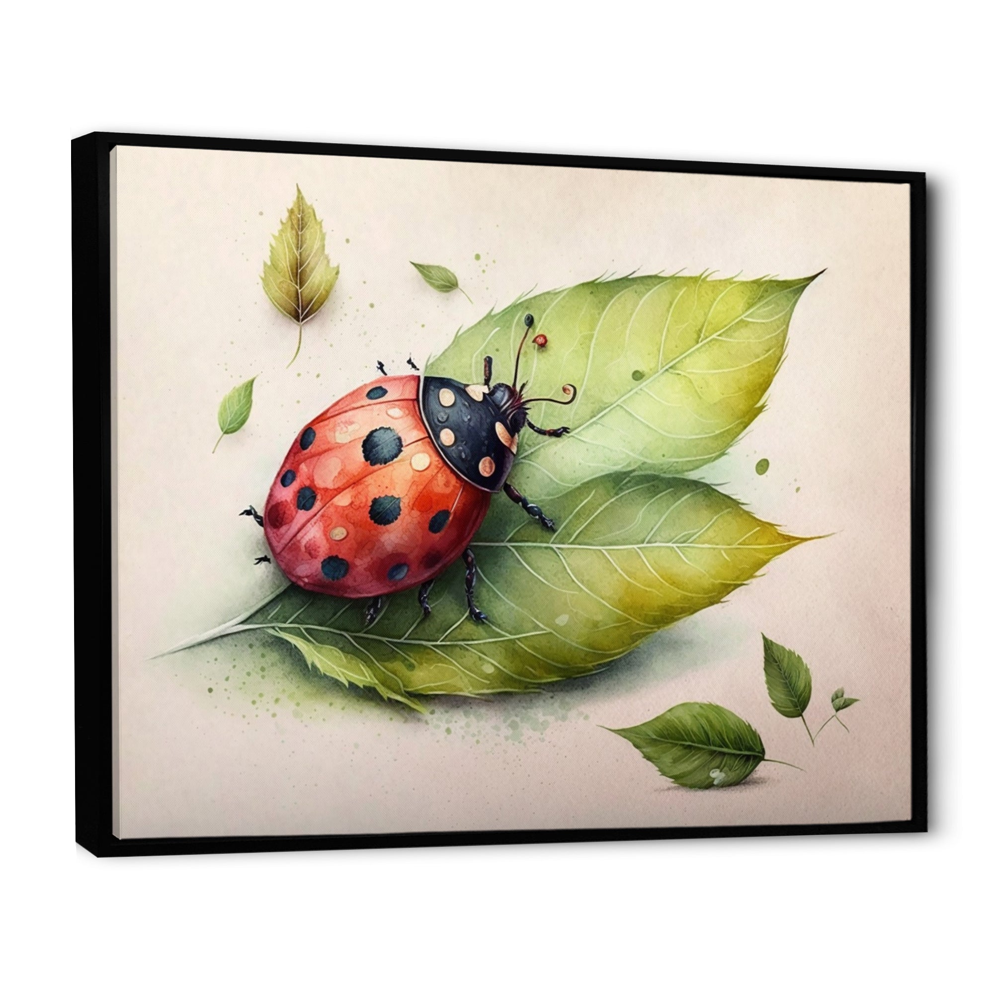Ladybug On A Leaf - Ladybug Home Decor Art