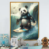 Panda Surfing - Panda Wall Art Prints
