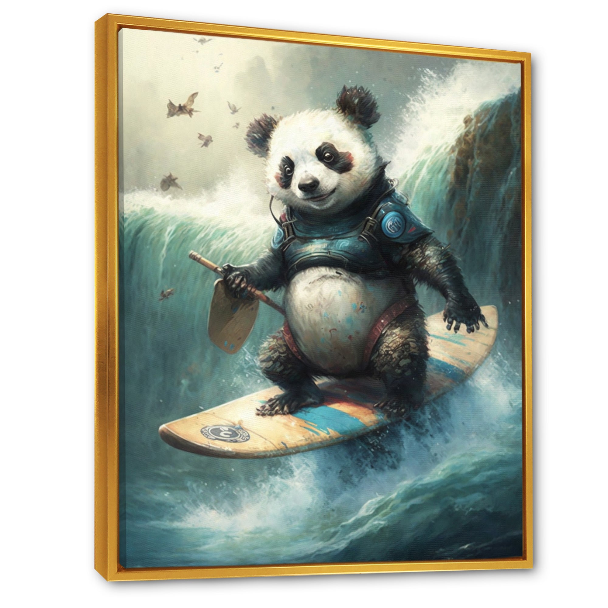 Panda Surfing - Panda Wall Art Prints