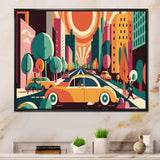 Colorful Cityscape Cars I - Car/Van Canvas Wall Art