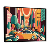 Colorful Cityscape Cars I - Car/Van Canvas Wall Art