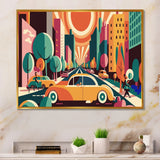 Colorful Cityscape Cars I - Car/Van Canvas Wall Art