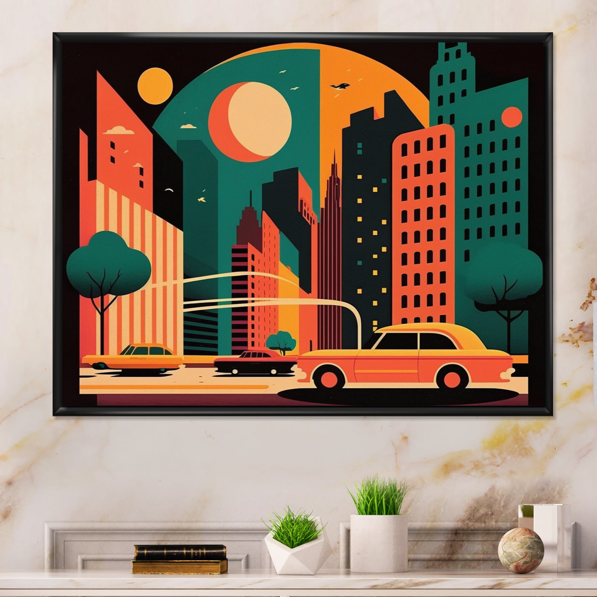 Futuristic Cityscape I - Car/Van Canvas Wall Art