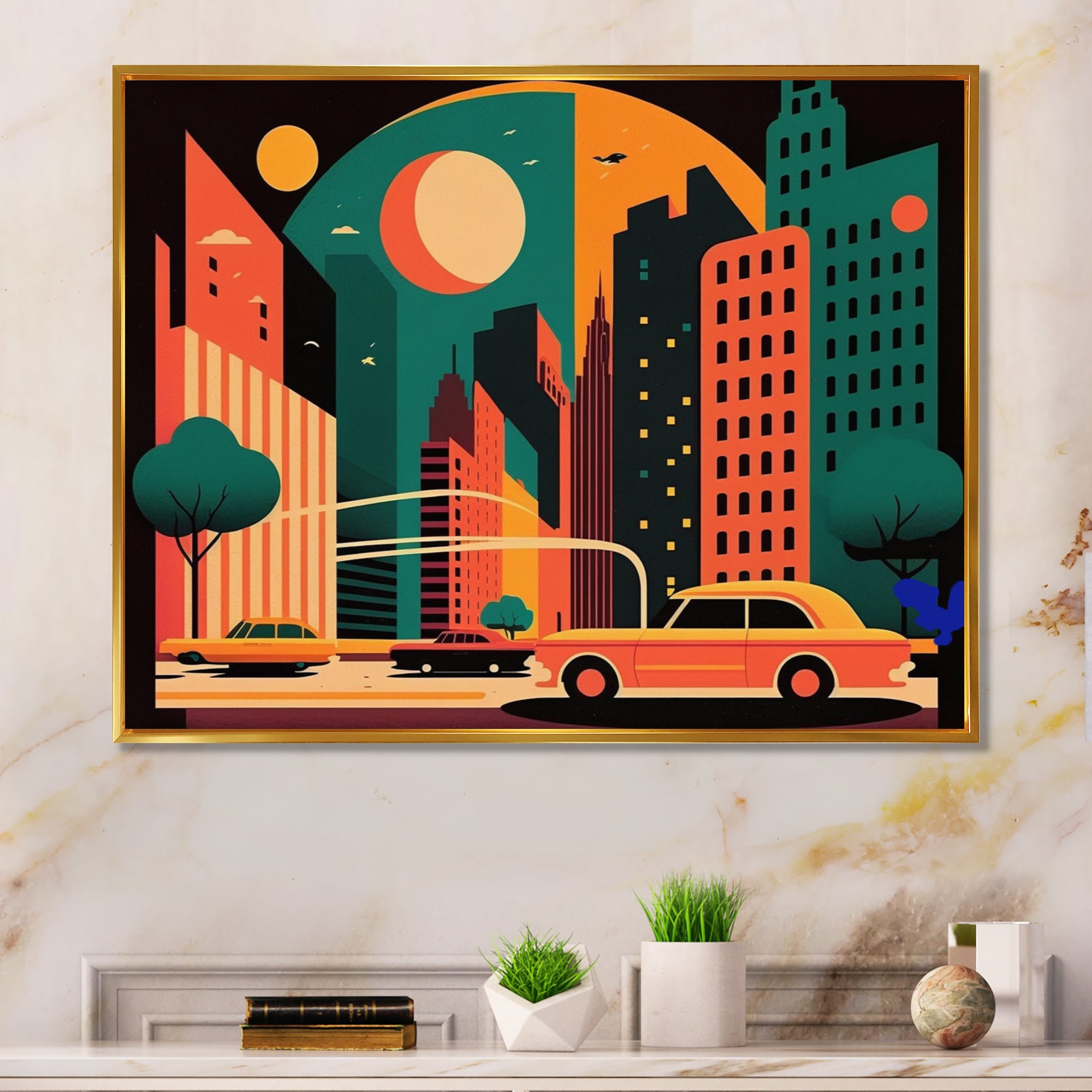 Futuristic Cityscape I - Car/Van Canvas Wall Art