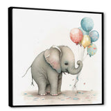 Grey Illustration Detailed Baby Elephant - Elephant Wall Decor