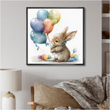 Brown Illustration Detailed Baby Rabbit - Brown Rabbit Wall Art