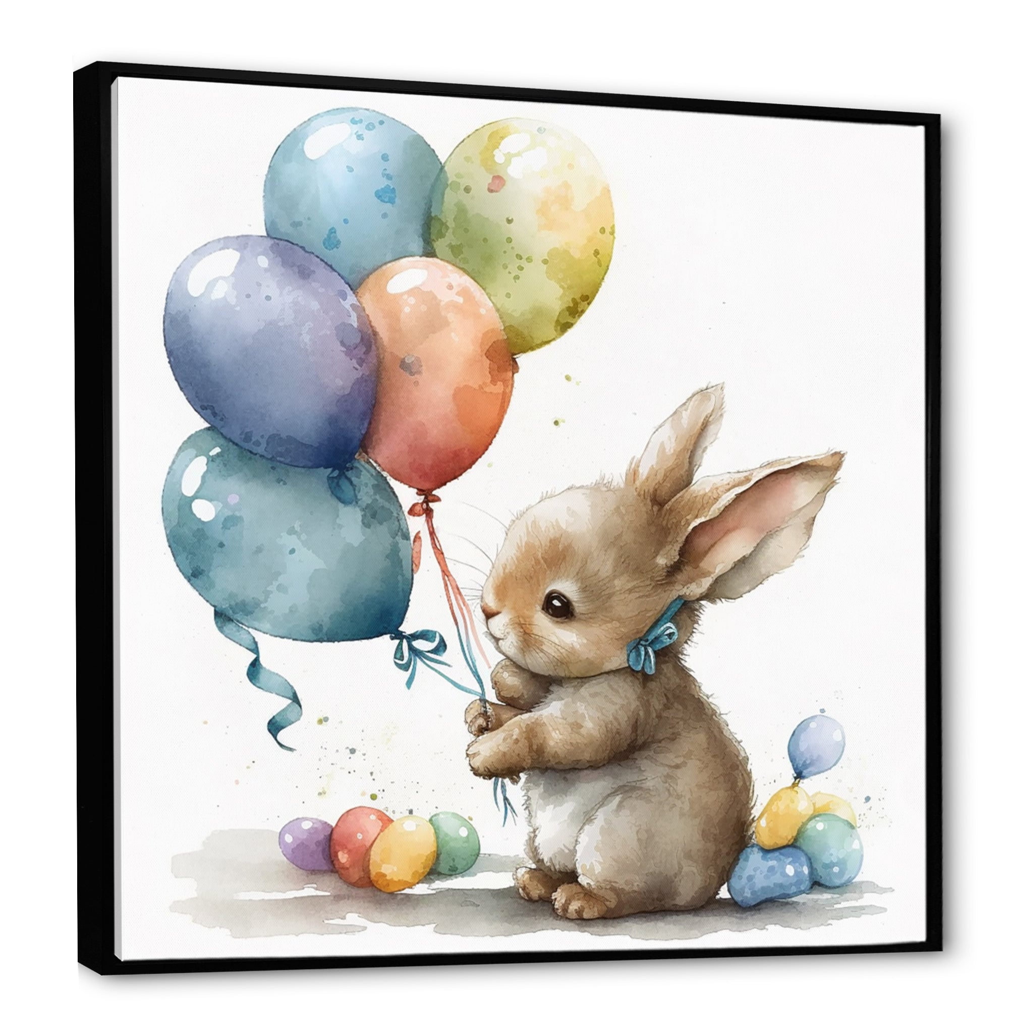 Brown Illustration Detailed Baby Rabbit - Brown Rabbit Wall Art