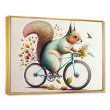 White Squirrel Riding Bike - White Squirrel Wall Art