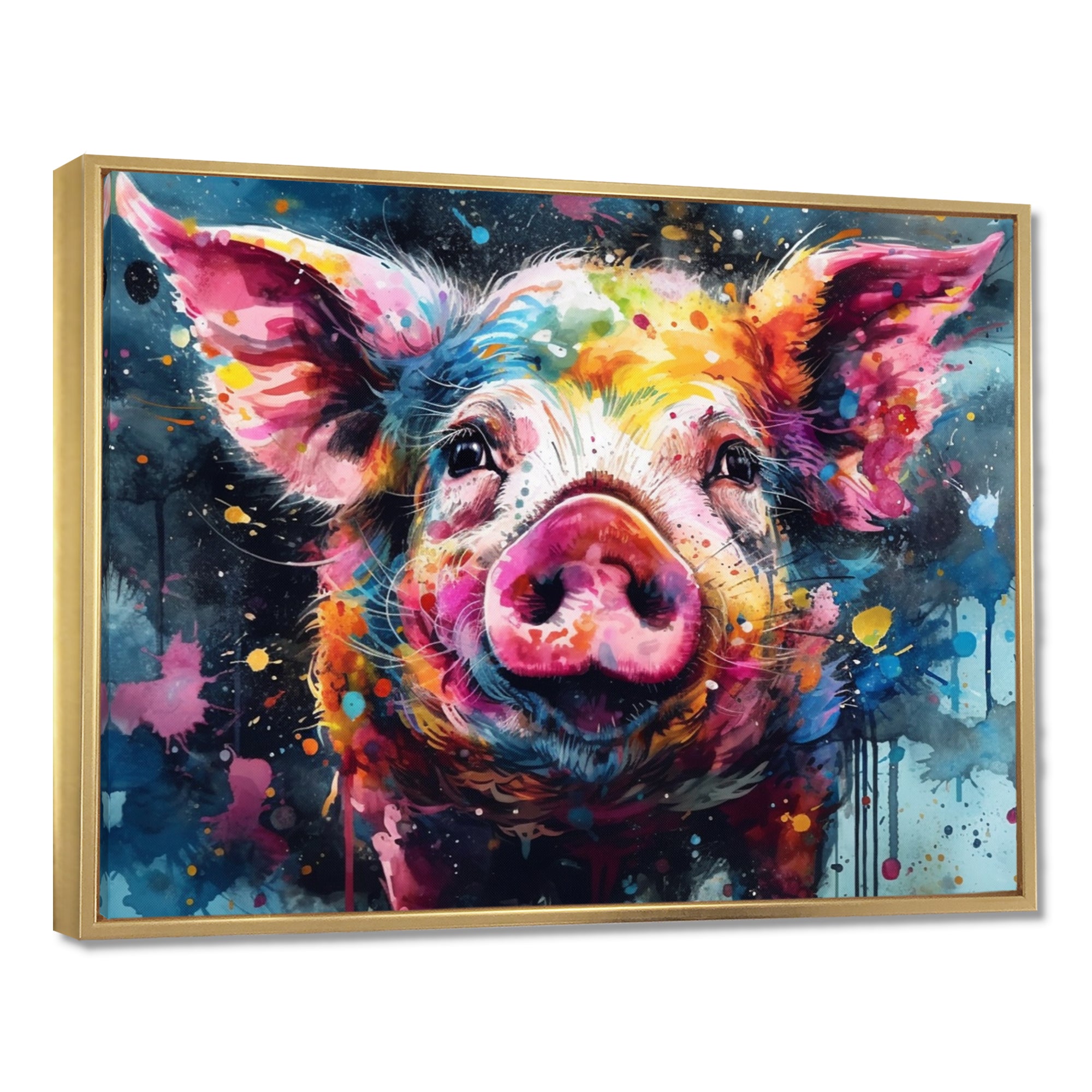 Colorful Pig Portrait - Pig Wall Art Prints