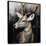 Deer Portrait In The Wild - Deer Framed Canvas Art