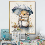 Hamster Rainy Day Umbrella - Hamster Canvas Wall Art