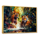 Colorful Tigers In The Wild - Yellow Tiger Wall Art
