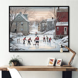 Kid's Small Town Hockey Game - Sport Hockey Canvas Wall Art