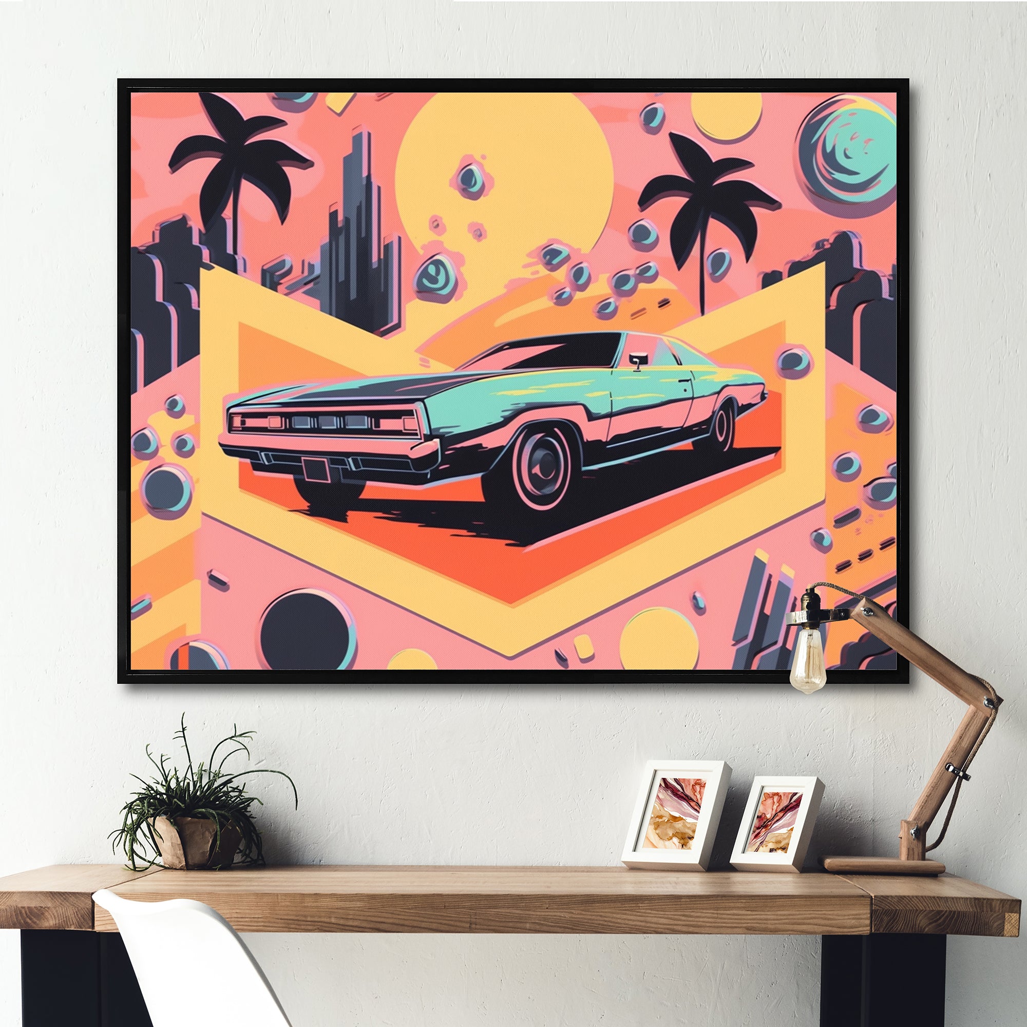 80s Groovy Cars I - Cars Retro Canvas Wall Art