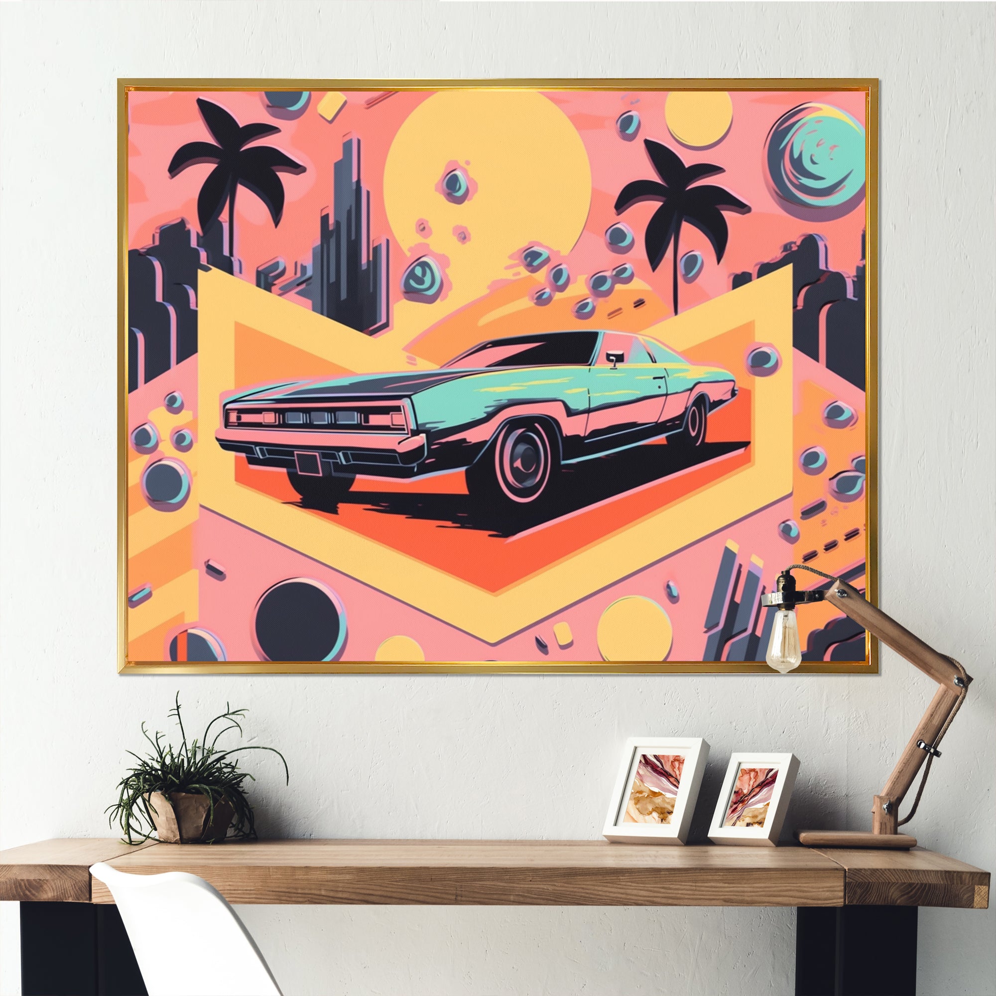 80s Groovy Cars I - Cars Retro Canvas Wall Art