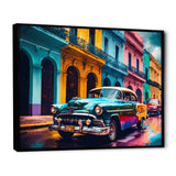 Green And Yellow Retro Car Heritage - Pickup Truck Canvas Wall Art