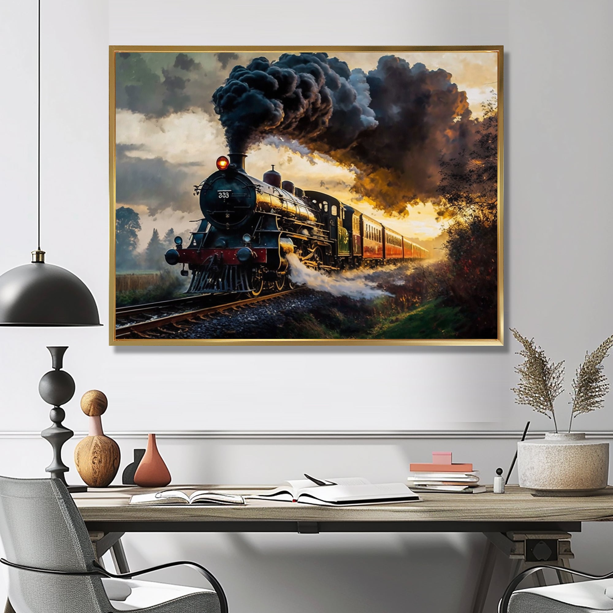 Old Train in USA - Train Canvas Wall Art
