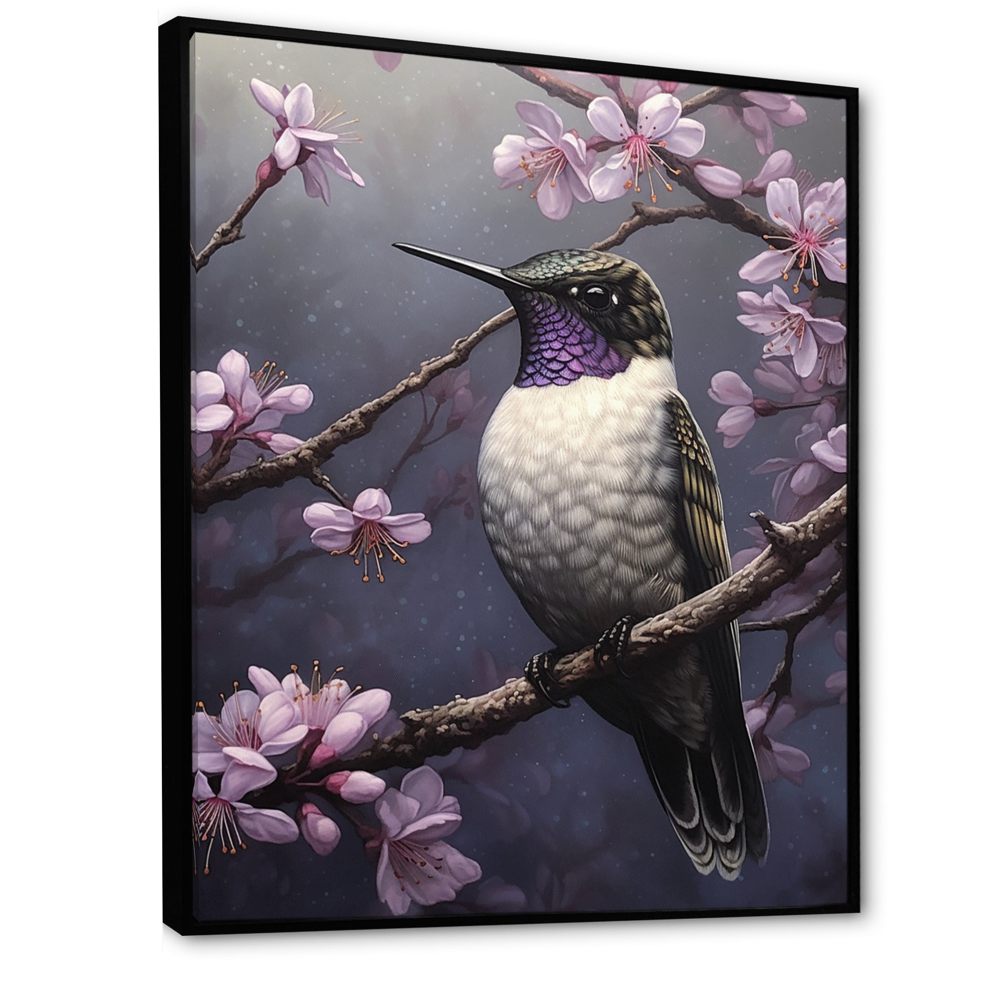 Purple Bird On Tree Branch - Bird Wall Decor