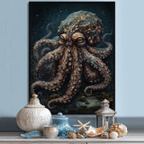 Brown Octopus Under The Sea - Octopus Wall Decor