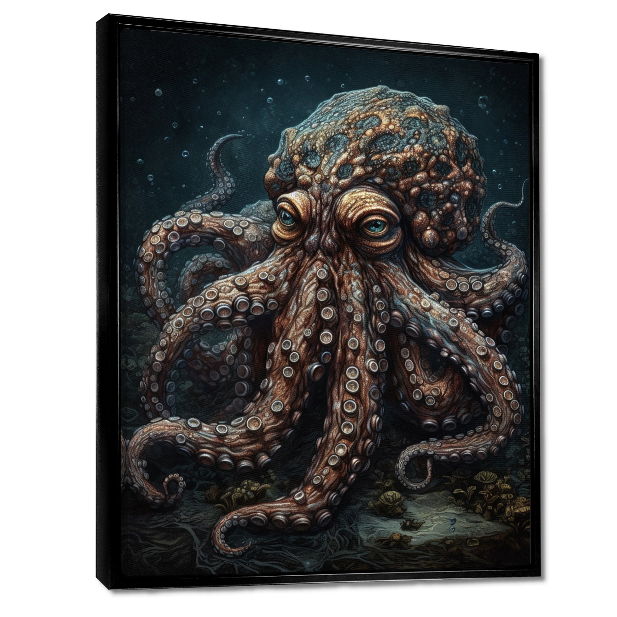 Brown Octopus Under The Sea - Octopus Wall Decor