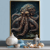 Brown Octopus Under The Sea - Octopus Wall Decor