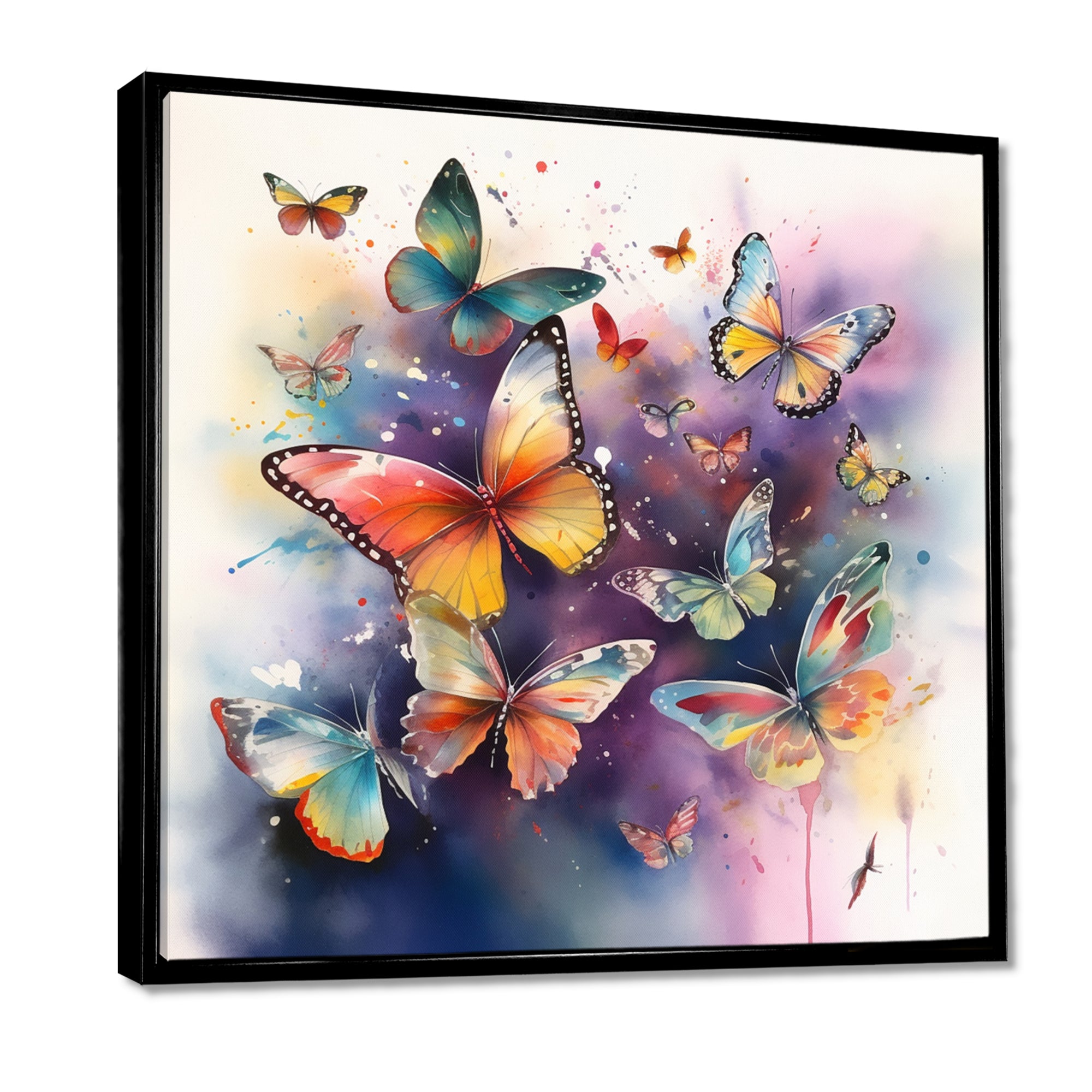 Purple Butterflies In The Air - Butterfly Wall Art Prints