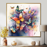 Purple Butterflies In The Air - Butterfly Wall Art Prints