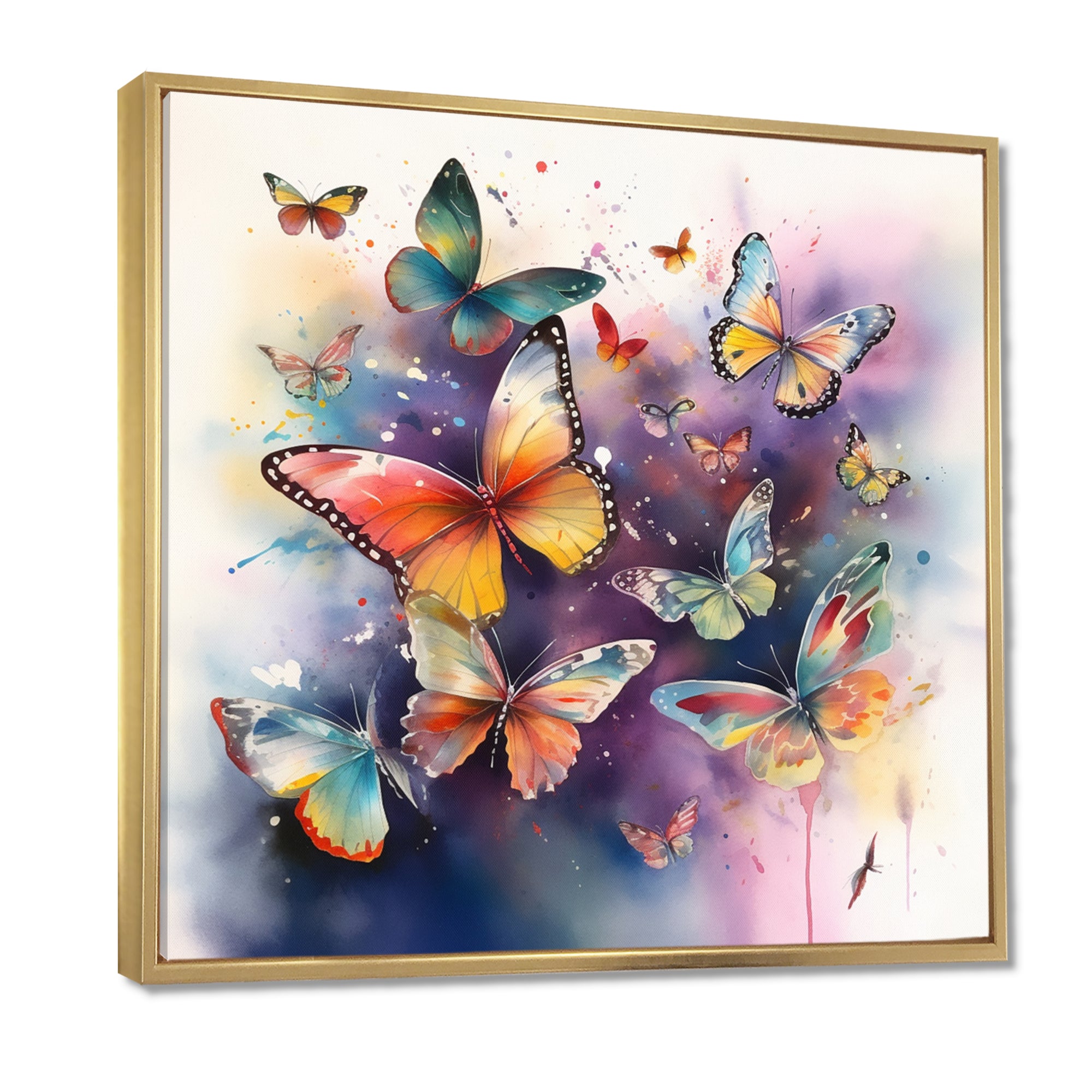 Purple Butterflies In The Air - Butterfly Wall Art Prints