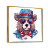 Blue Bear Portrait With Hat - Bear Wall Art Prints
