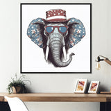 Grey Elephant With Hat - Gray Elephant Fashion Wall Art