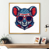 Blue Red Koala Wearing Sunglasses - Koala Large Canvas Wall Art