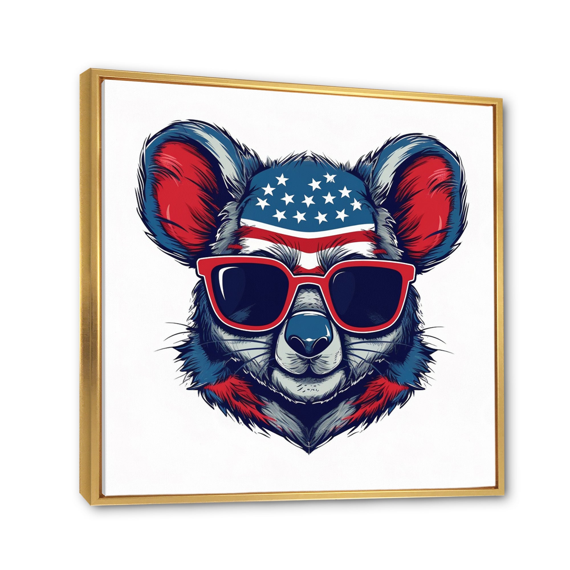 Blue Red Koala Wearing Sunglasses - Koala Large Canvas Wall Art