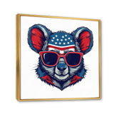 Blue Red Koala Wearing Sunglasses - Koala Large Canvas Wall Art
