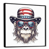 Red Blue Monkey With Sunglasses And Hat - Monkey Fashion Home Decor Art