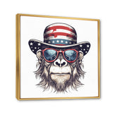 Red Blue Monkey With Sunglasses And Hat - Monkey Fashion Home Decor Art