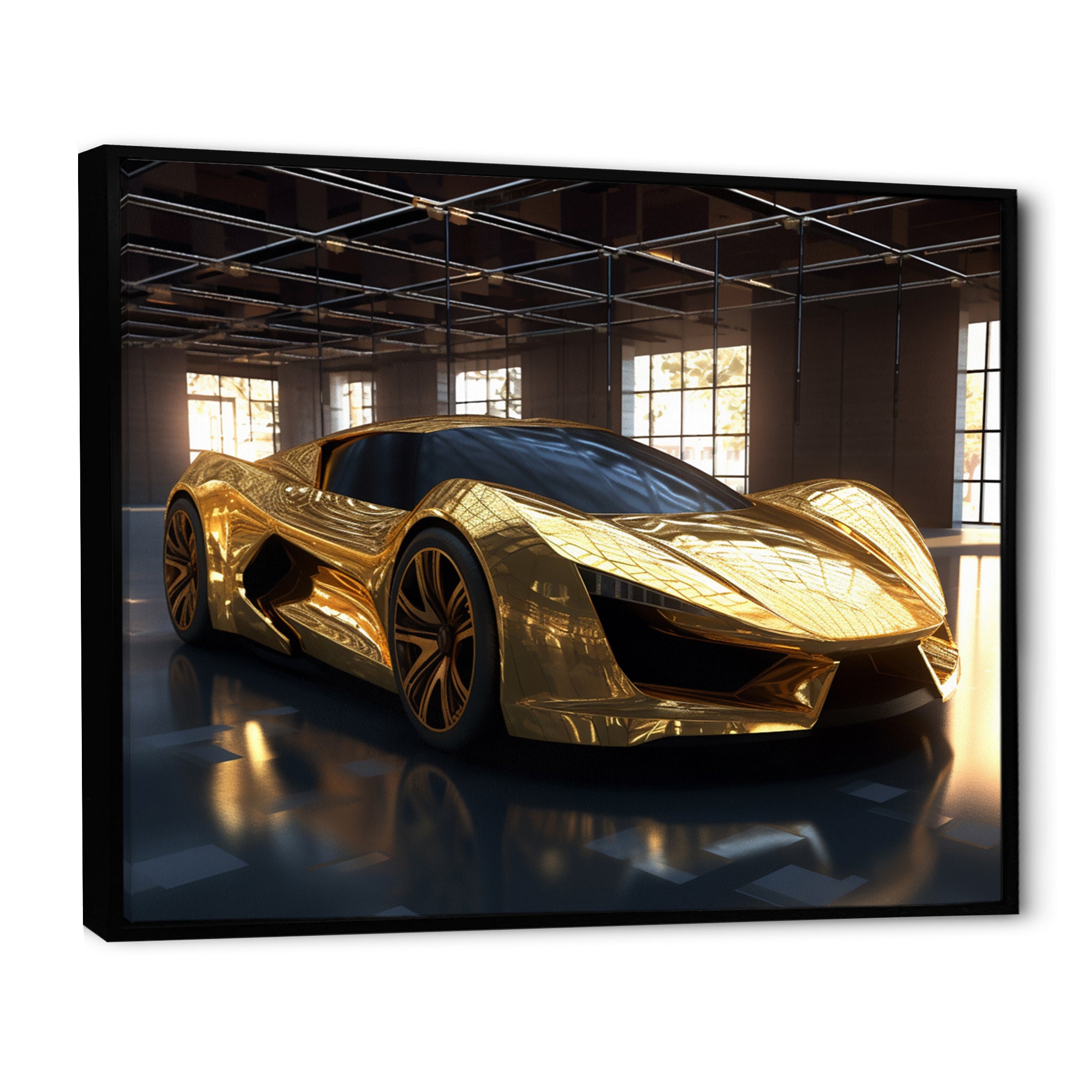 Gold And Black Iconic Car Legends I - Car Exotic Canvas Wall Art