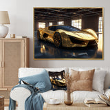 Gold And Black Iconic Car Legends I - Car Exotic Canvas Wall Art